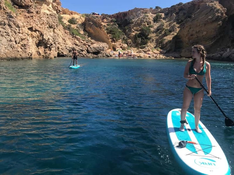 Curso de PaddleSurf, Visita Cuevas y Calas secretas, Snorkel - Paddle Surf at Cala Codolar: Simple Setup, Real Coaching