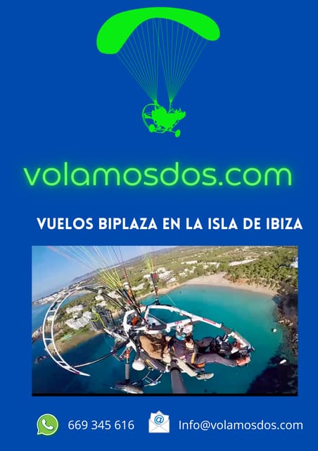 Ibiza: 25min Motorized Paragliding Flight - The day itinerary: Sta Gertrudis to Sta. Eulalia coves and back