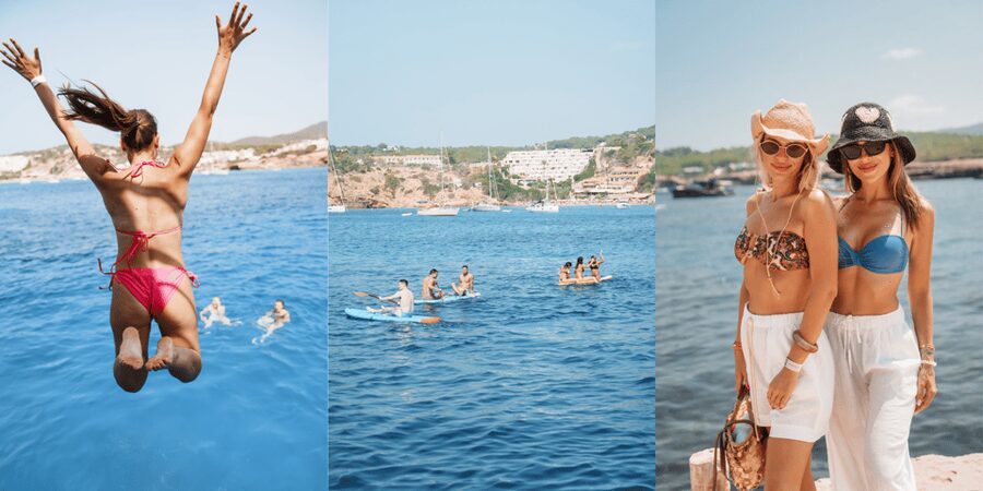 Ibiza: Adults-Only Cruise with Drinks, Food, Snorkel, and DJ - Cala Tarida: scenery on the move and another shoreline vibe