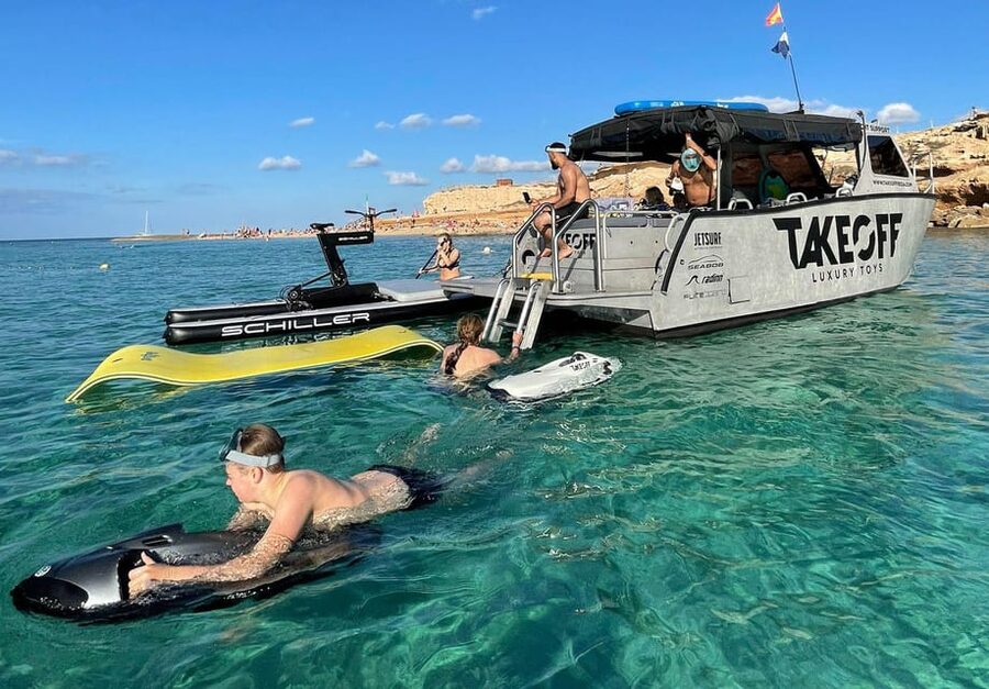 Ibiza: Beach and Cave Boat Tour with Luxury Water Toys - Toy Time in the Open Water: Seabobs, Scubajets, and the Schiller