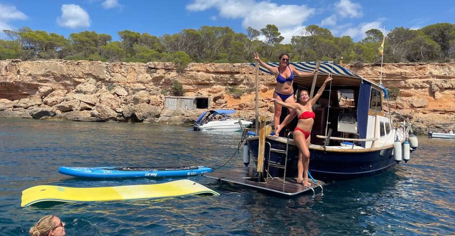 Ibiza: Classic Full or Half-Day Boat Charter - The water part: snorkeling, paddle surfs, and Scubajets