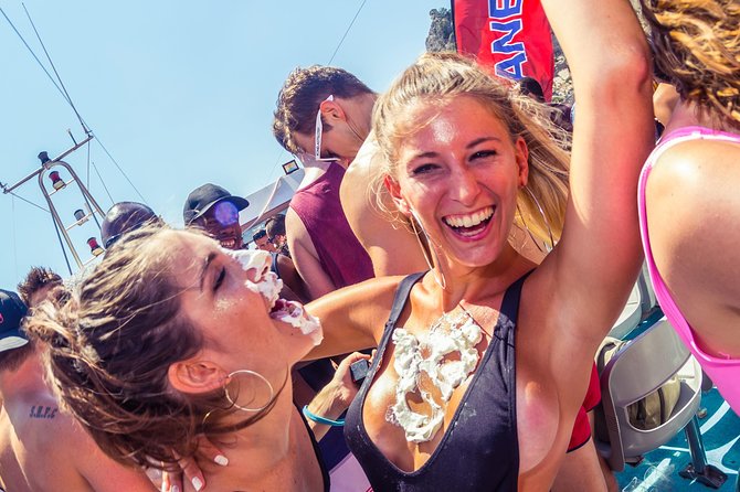 Ibiza Ocean Club Boat Party with 3 Hours Premium Drinks and DJ - The Swim Stop: 13-Foot Jump Board, Crystal Water, and Real-World Conditions