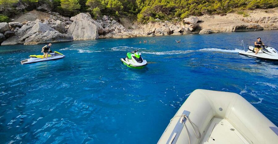 Jet Ski Tour to Cala Albarca from San Antonio - Cala d’Albarca: Your Swim Break, Snorkel Time, and Dolphin-Spotting Window